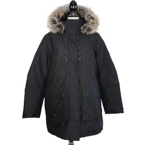 Lands End 600 Fill Coat Large Removable Hood NWT Hyperdry Down Faux Fur …